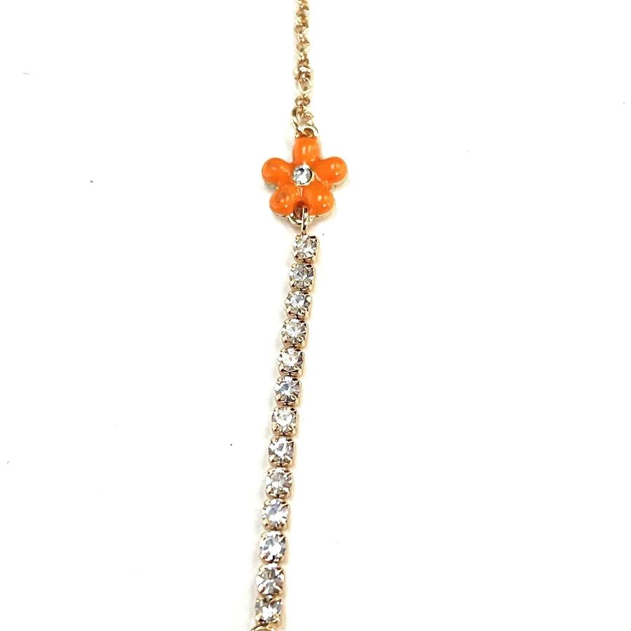 【並行輸入品】Betsey Johnson ゴールドトーン ブルークリスタル バニーテール トリオ フェイクパール フラワーネックレス イースターギフ_4