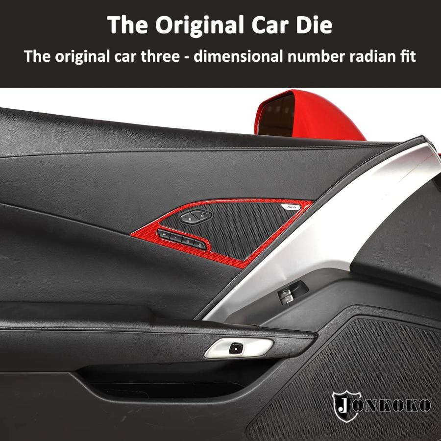 Soft　Carbon　Fiber　Door　Frame　C7　Cover　Trim　Door　Interior　Speaker　Decoration　Sticker　Speaker　Corvette　For　2014-2019　Audio　Chevrolet　Car　Accessories