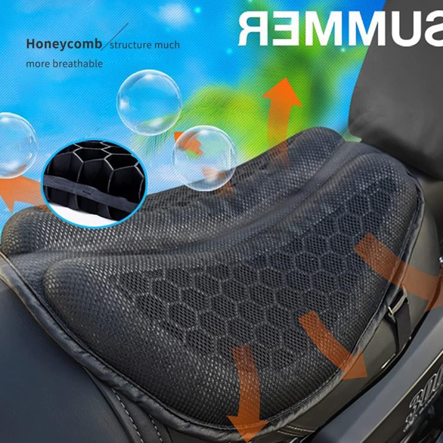 【並行輸入品】CHCYCLE Motorcycle Seat Cushion  Motorcycle Gel Seat Pad with 3D Honの画像