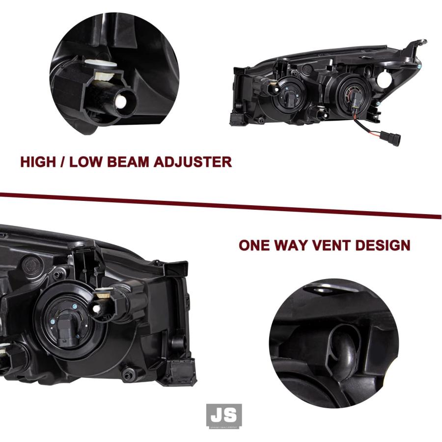 【並行輸入品】JSBOYAT ハロゲンヘッドライトアセンブリ トヨタRav4ドライバーと助手席側 ブラックハウジング クリアリフレクター付き (電球付