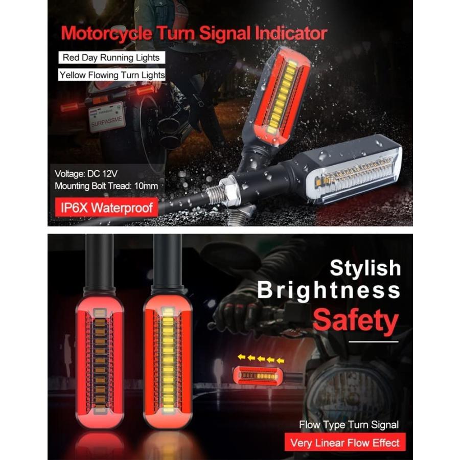 【並行輸入品】SACOOR Motorcycle Turn Lights Universal Motorcycle Turn Signals Ligh_2