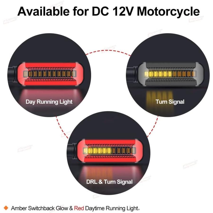 【並行輸入品】SACOOR Motorcycle Turn Lights Universal Motorcycle Turn Signals Ligh_3