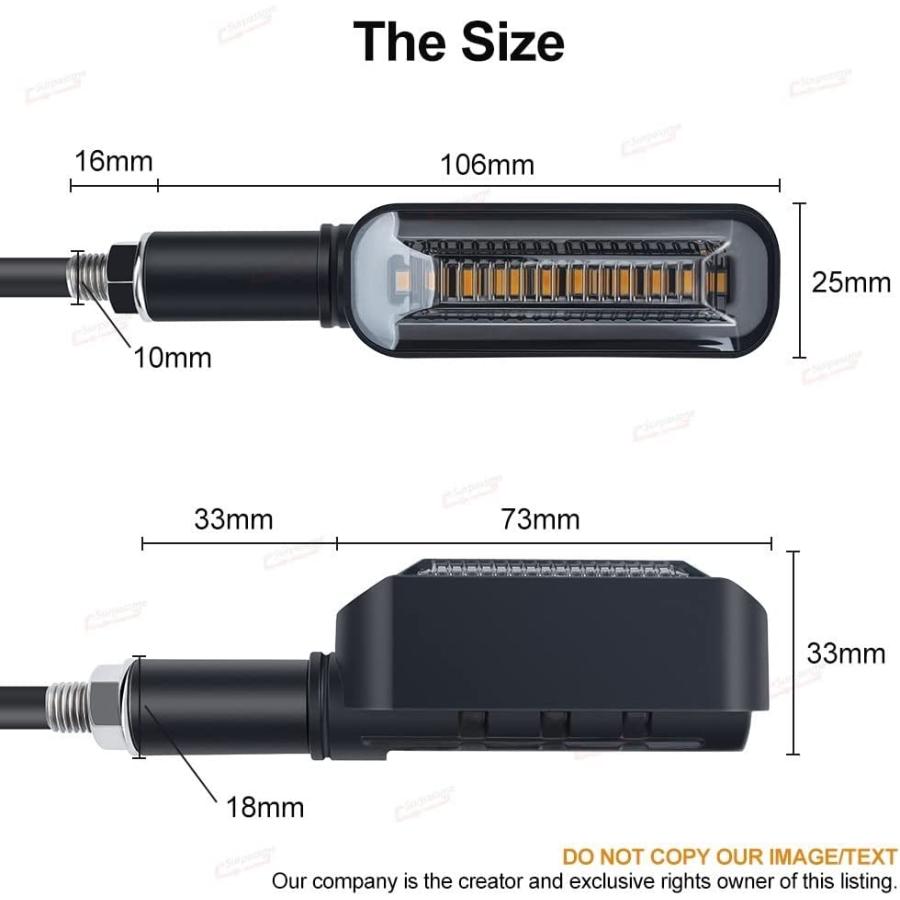 【並行輸入品】SACOOR Motorcycle Turn Lights Universal Motorcycle Turn Signals Ligh_6