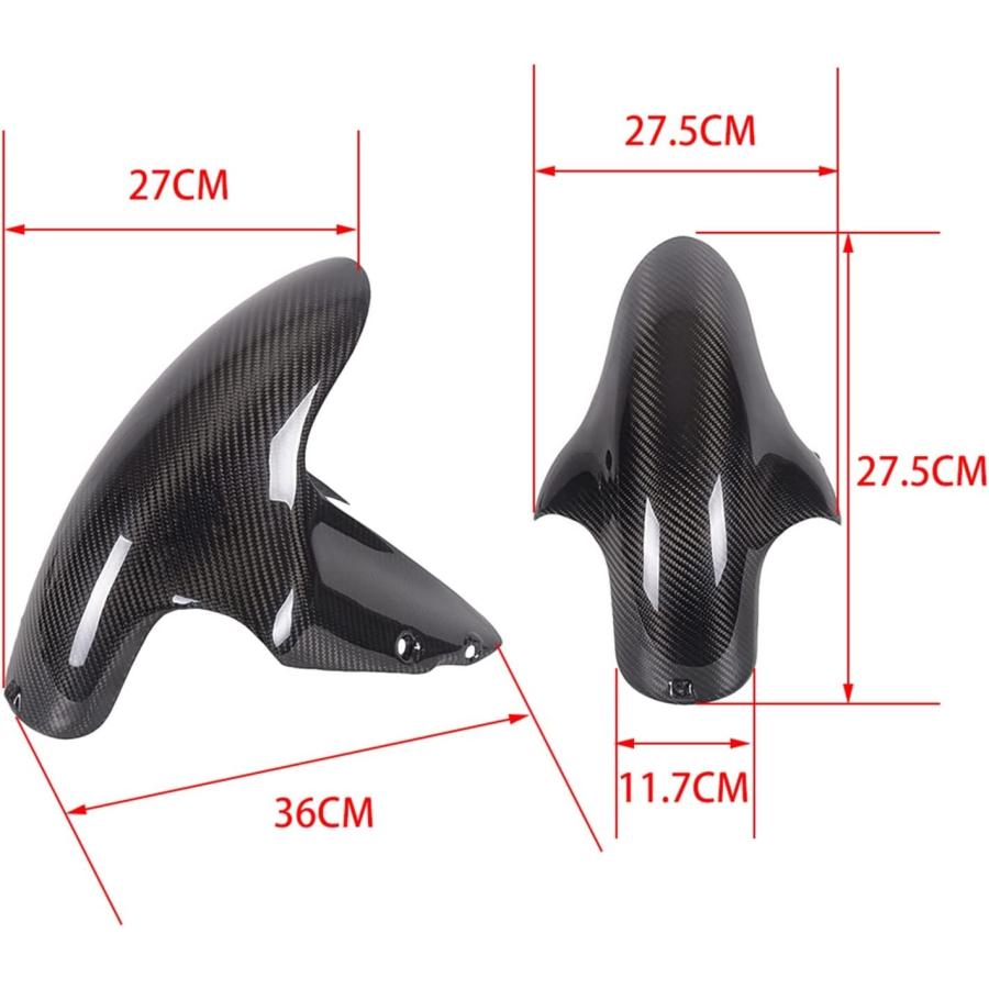 【並行輸入品】PURZI Motorcycle Fender Carbon Fiber Front Rear Mudguard Compatible_3