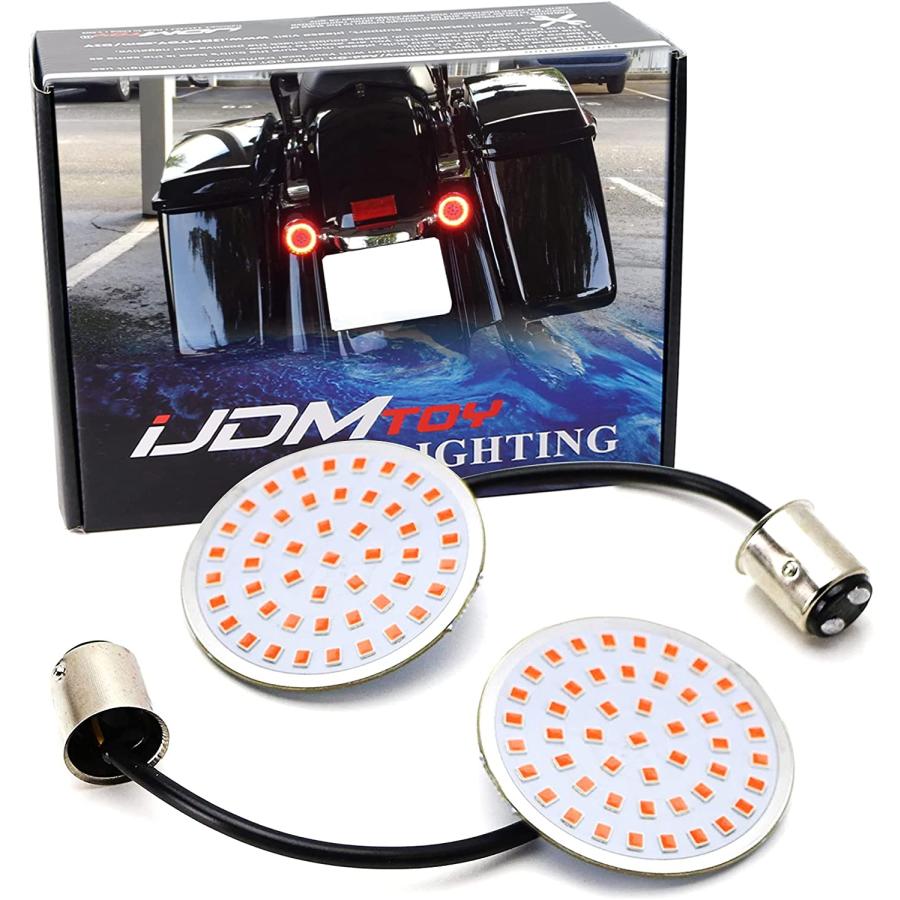 並行輸入品】iJDMTOY 2-Inch Red Halo + Inner 1157 Switchback LED