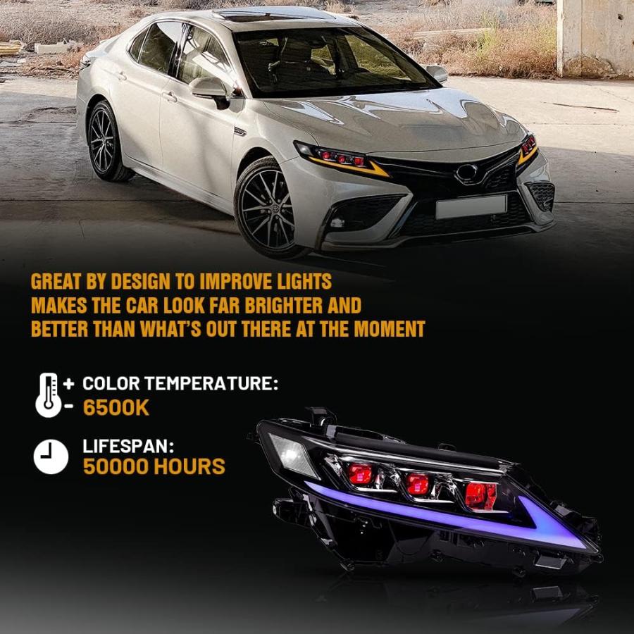 カムリ用 ブラック/イエロー ヘッドライト カムリ用 ブラック/イエロー ヘッドライト カムリ用 ブラック