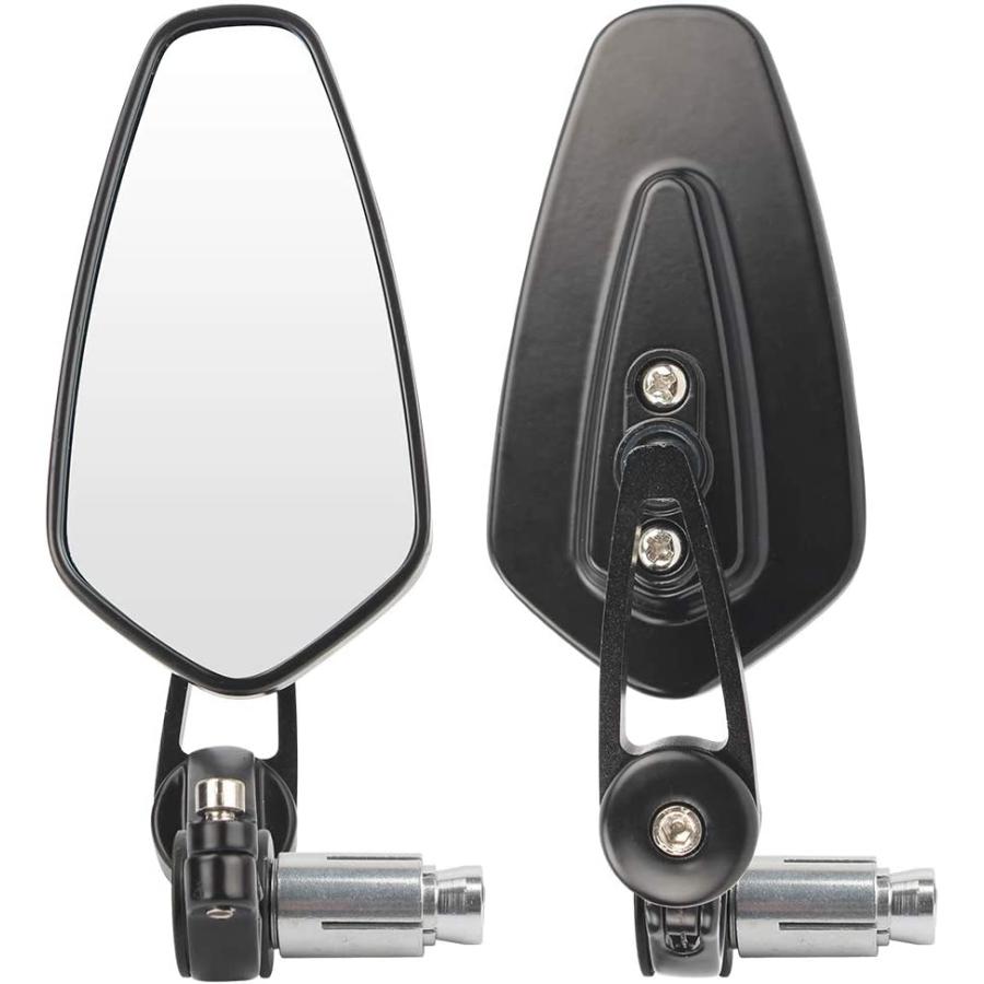 Outigu Motorcycle Bar End Mirrors- Universal 22mm Motorcycle Reversing CNC Rear View Mirror  Motorcycle Oval Aluminum Rear View Mirrors Compatible