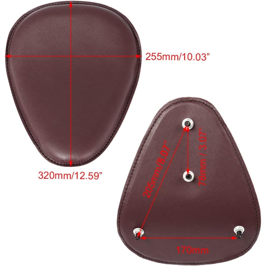 【並行輸入品】TOOHOM Motorcycle PU Leather Front Driver Solo Seat Cover Cushion Pa_2