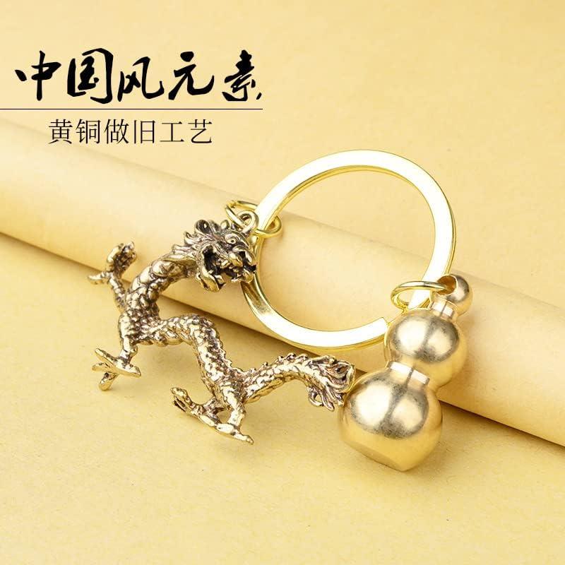 【並行輸入品】xiexuelian Brass Three-Dimensional Zodiac Keychain Pure Copper Gourd_2