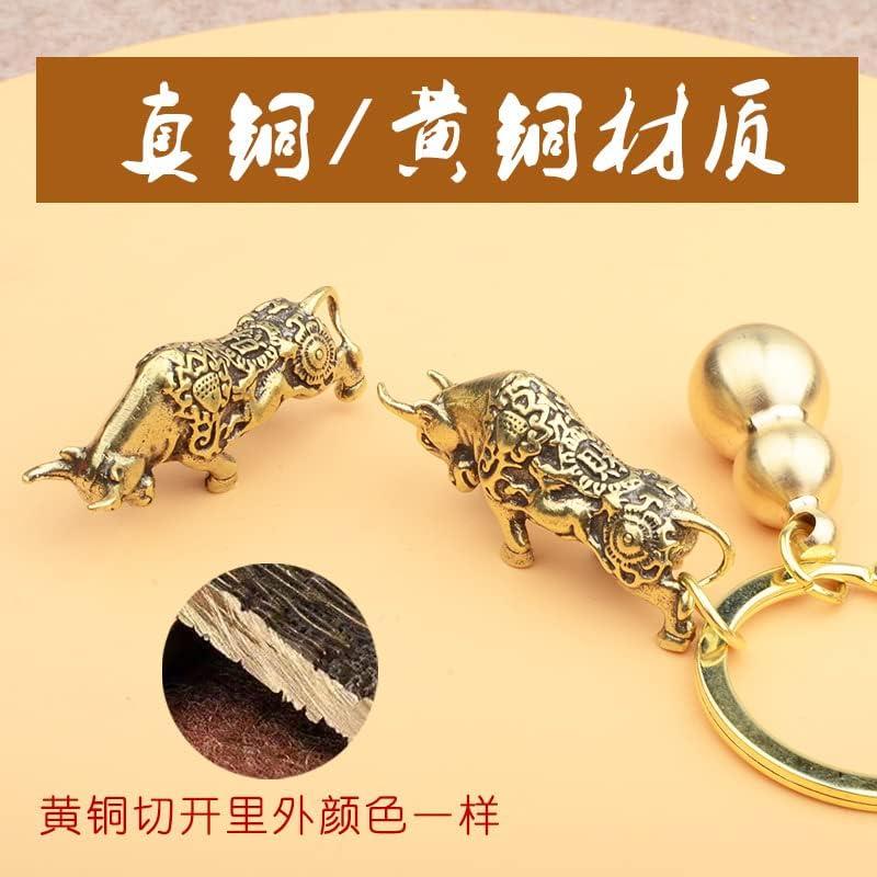 【並行輸入品】xiexuelian Brass Three-Dimensional Zodiac Keychain Pure Copper Gourd_3