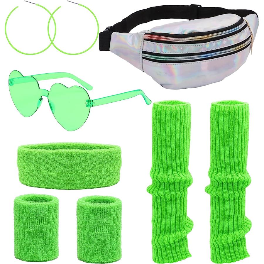 【並行輸入品】FIRAZIO 80年代風 コスチューム アクセサリー レディース ウエストバッグ付き ヘッドバンド リストバンド レッグウォーマー パ | ブランド登録なし