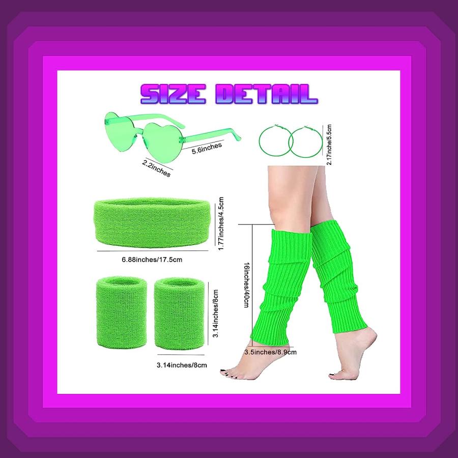 【並行輸入品】FIRAZIO 80年代風 コスチューム アクセサリー レディース ウエストバッグ付き ヘッドバンド リストバンド レッグウォーマー パ | ブランド登録なし | 03