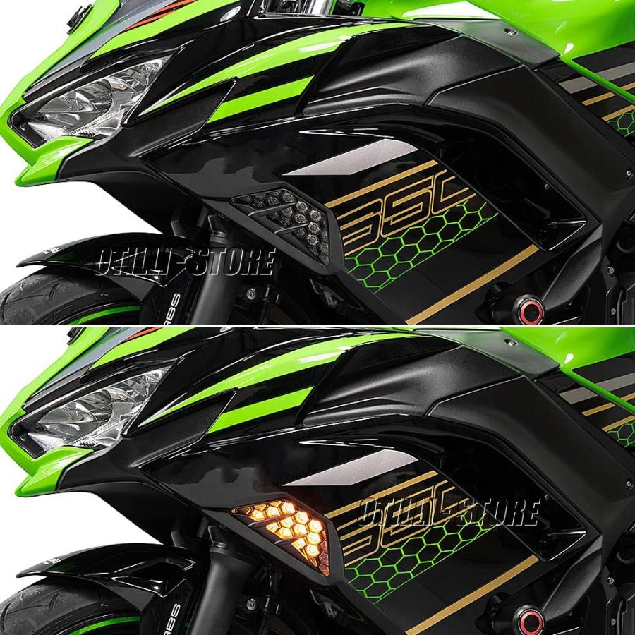 Front Rear LED Turn Signal Indicator Light Lamp For Kawasaki