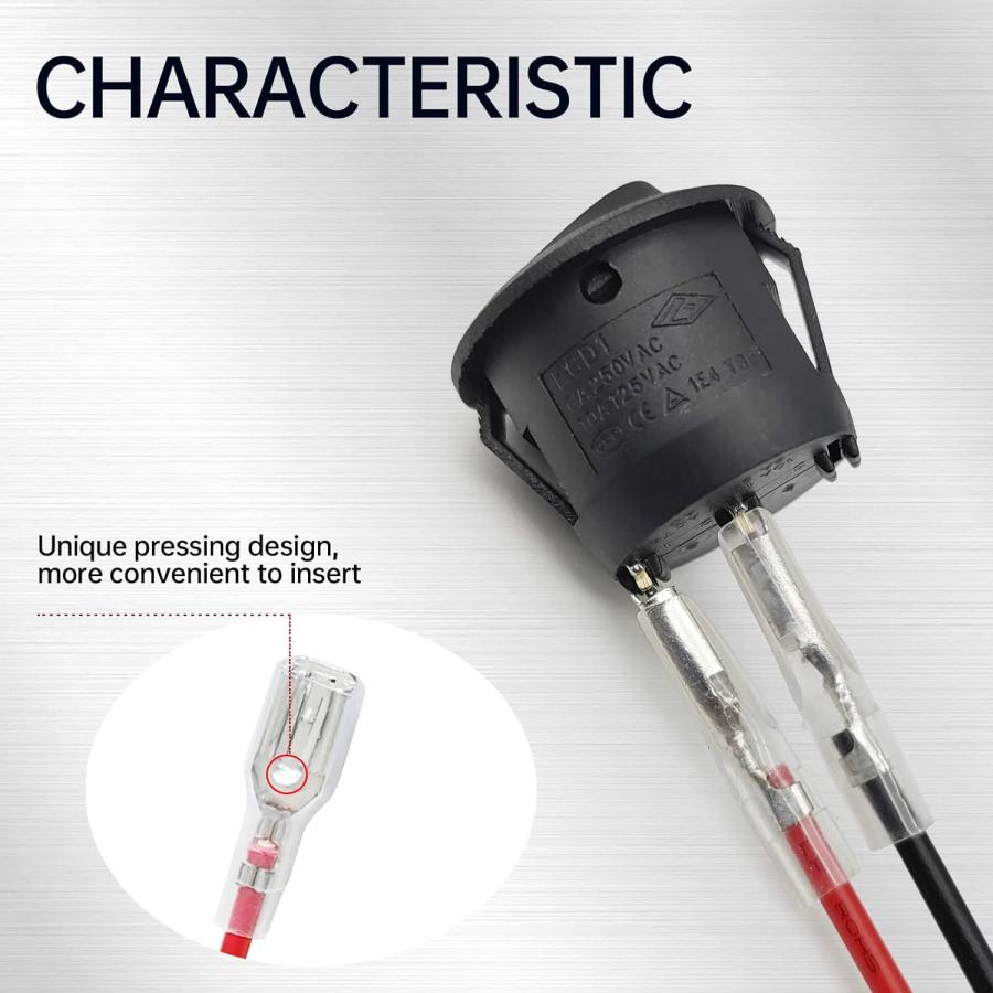 【並行輸入品】5 pcs Round Environmental Protection Boat Rocker Switch On Off Switcの画像
