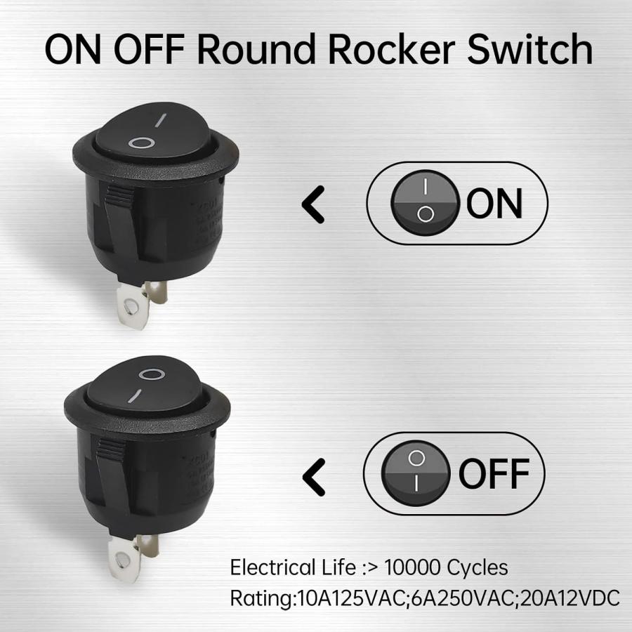 【並行輸入品】5 pcs Round Environmental Protection Boat Rocker Switch On Off Switcの画像