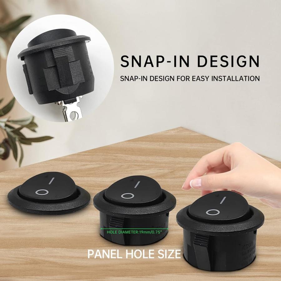【並行輸入品】5 pcs Round Environmental Protection Boat Rocker Switch On Off Switcの画像