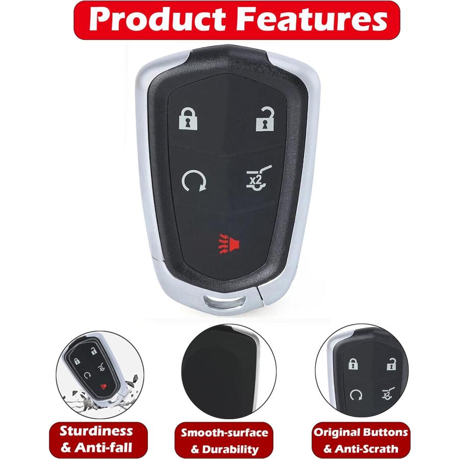 Key Fob Shell  Alliskeys Replacement Smart Remote Key Case Cover 5 Buttons Suitable for 2017-2020 Cadillac XT4 XT5 XT6　並行輸入品｜dep-dreamfactory｜04