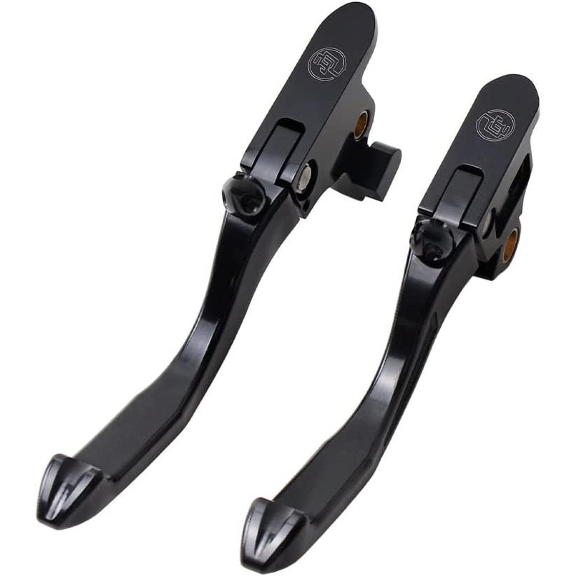 PJ POWERJAMES Black Adjustable Brake Clutch Lever Made of 6061 T6 Aluminium for Harley Davidson Softail 2018-2022　並行輸入品