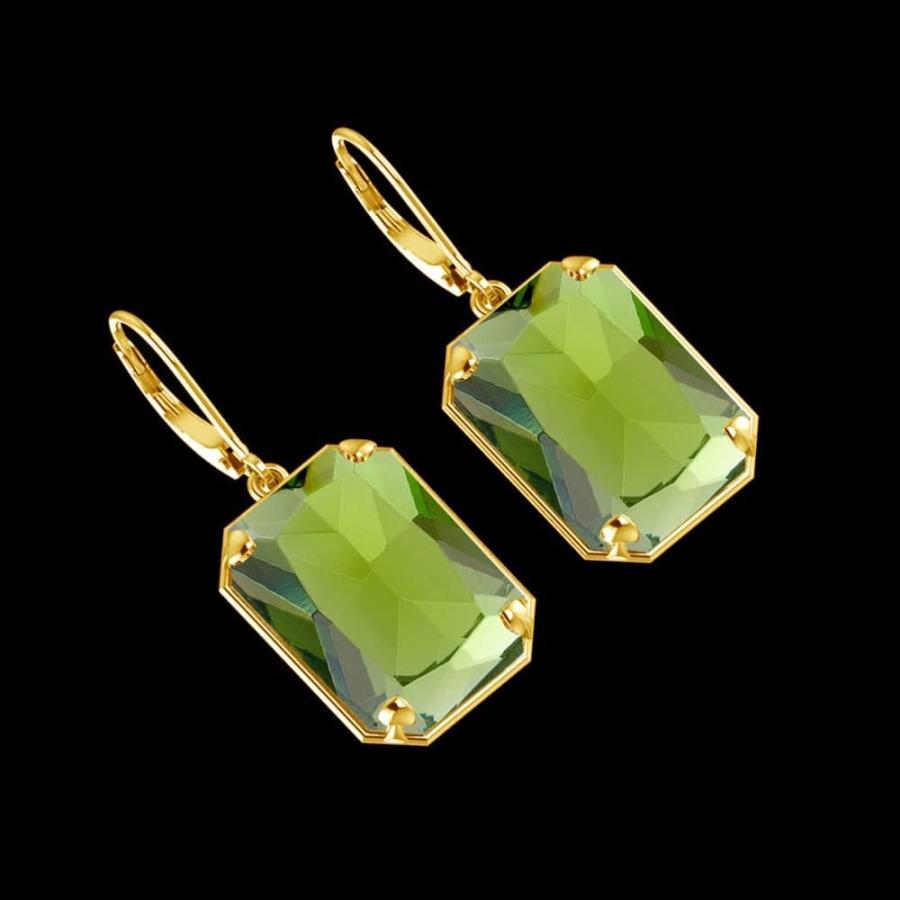 【並行輸入品】UJHESW Real Silver S925 Earrings Peridot Drop Earring for Women Acceの画像