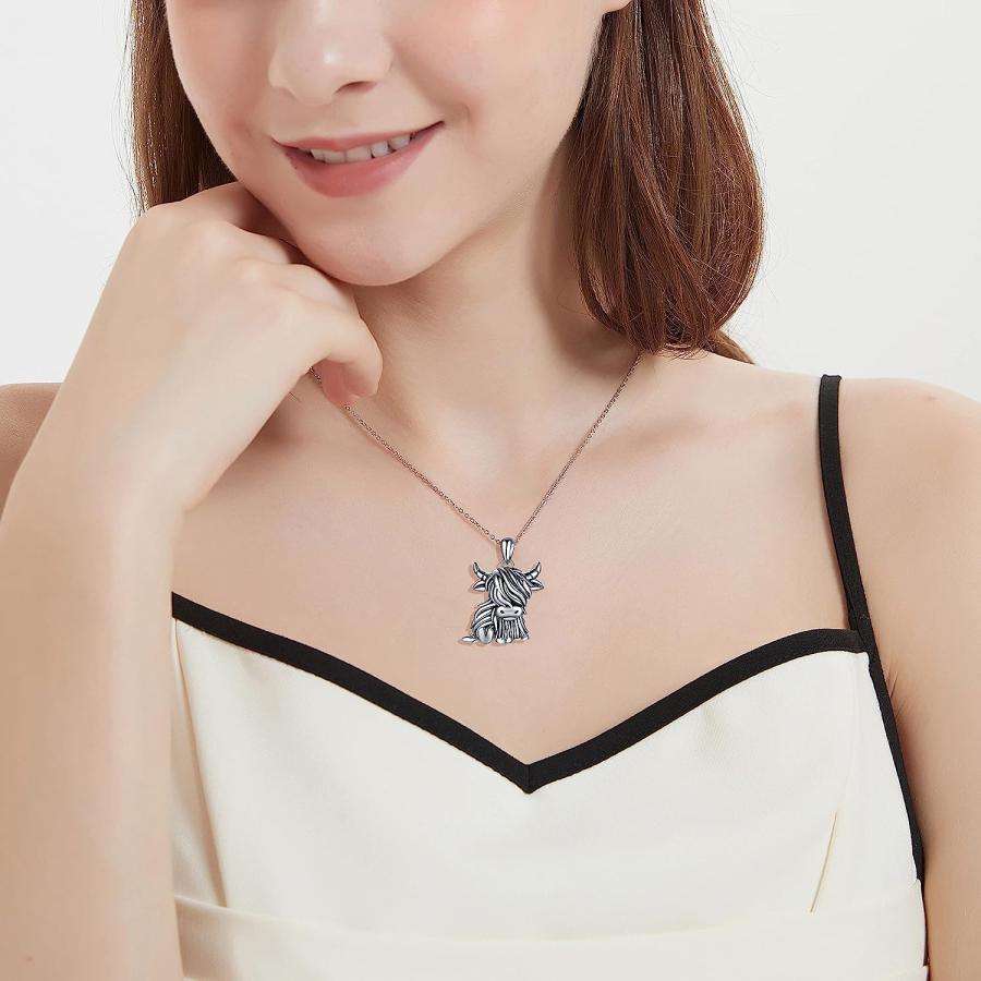 並行輸入品】Fryneauy 牛ネックレス 925スターリングシルバー