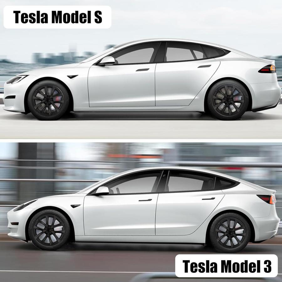 並行輸入品】BEEGROW Fits Tesla Model 3 Wheel Covers 18 Inch Matte 