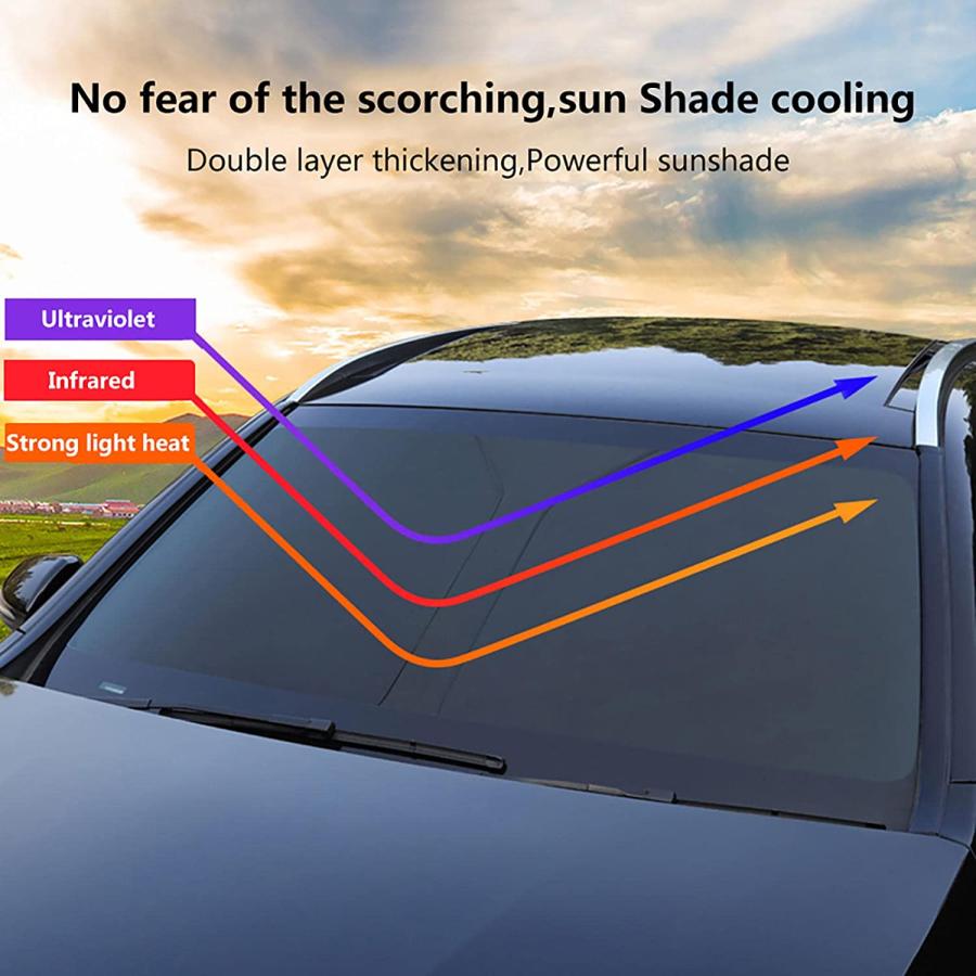 メルセデスベンツSクラスW223 2020-2023に適合、車のフロントガラス用サンシェード、車のフロントガラス用サンシールド、車｜dep-dreamfactory｜02