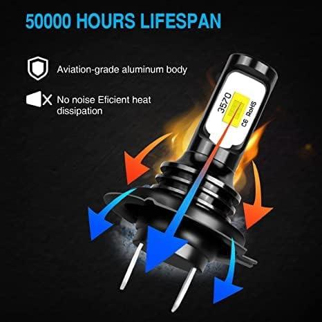 Motorbike Car LED H7 Fog Light Bulb 16000LM 6000K Cool White 50 000 ...