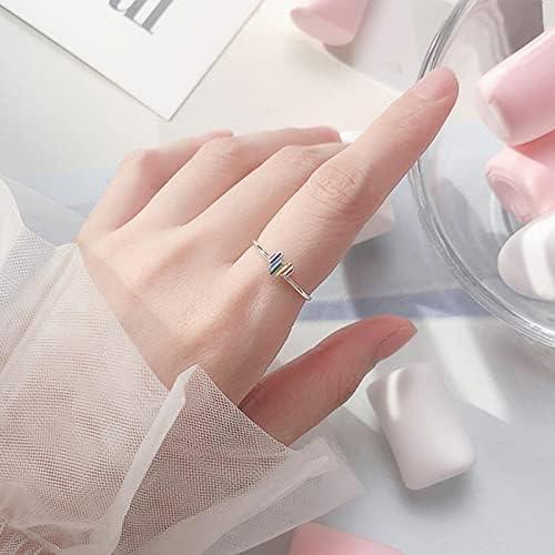 【並行輸入品】レディーススターリングシルバーオープンリング、レインボーラブリング、甘くてかわいい、ガールズアクセサリー　_3