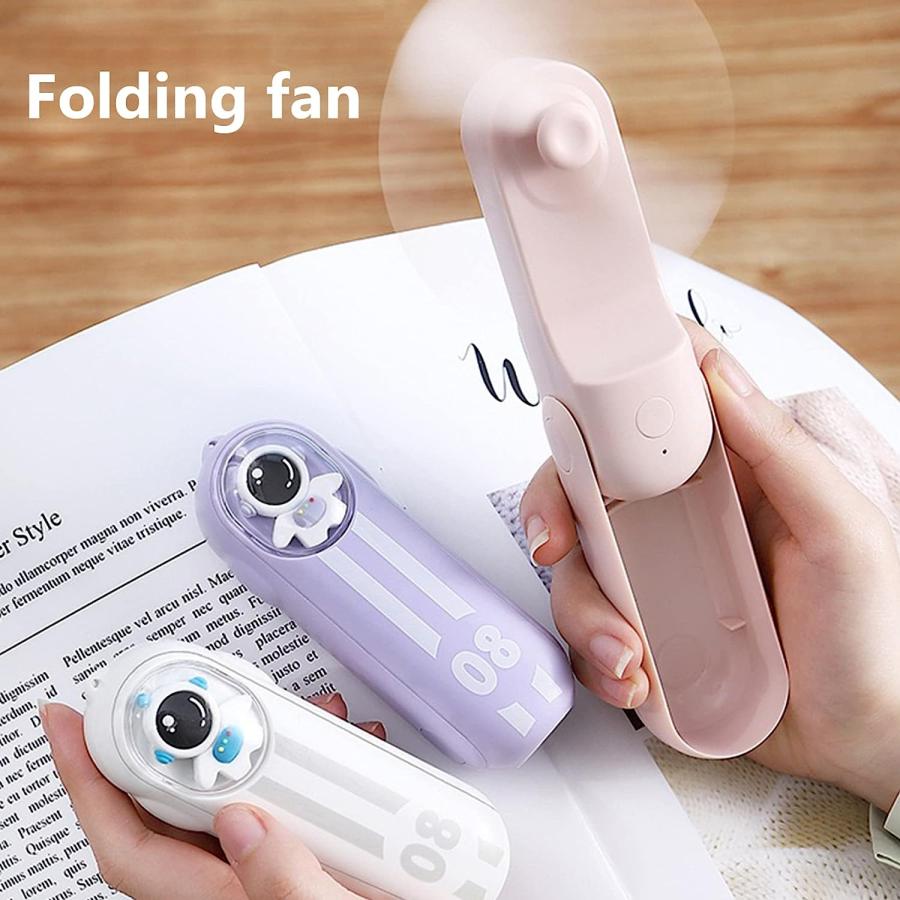 SouiWuzi Handheld Mini Fan 11.3x3.5x3.74 cm Folding 3 in 1 Electric Handheld Fan Portable USB Rechargeable Small Pocket Fan for Women  Travel  and｜dep-dreamfactory｜06