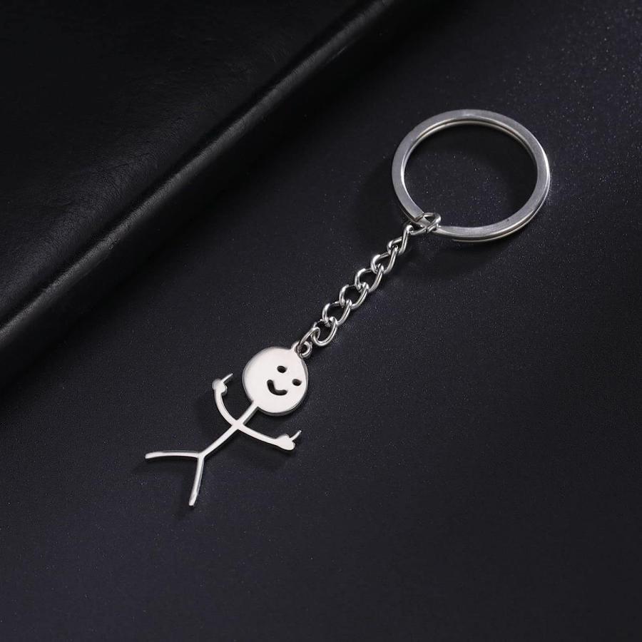【並行輸入品】Fuqimanman2020 ステンレススチール 中指ペンダント キーリング 面白い 落書きキーホルダー 友情 ジュエリー ギフト 男女_3
