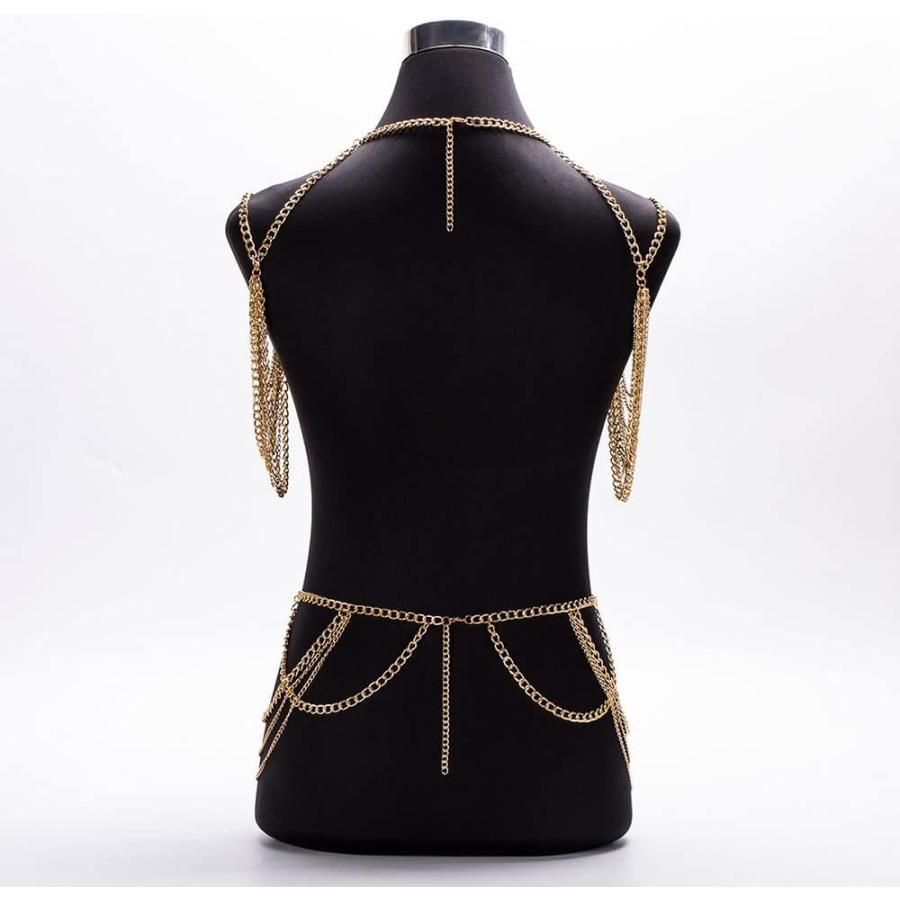 【並行輸入品】JFGJL Women Metal Body Chain Jewelry Shoulder Waist Accessories Multの画像