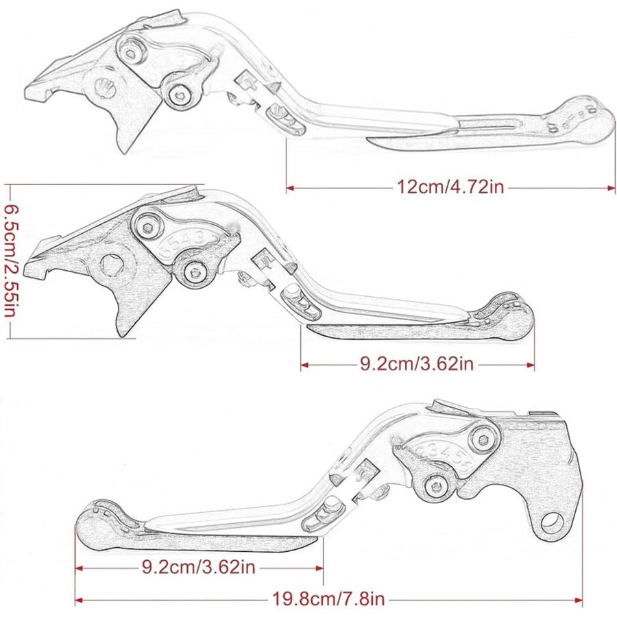 【並行輸入品】Adjustable Brake Clutch Levers CNC Motorcycle Brakes Clutch Levers f_1