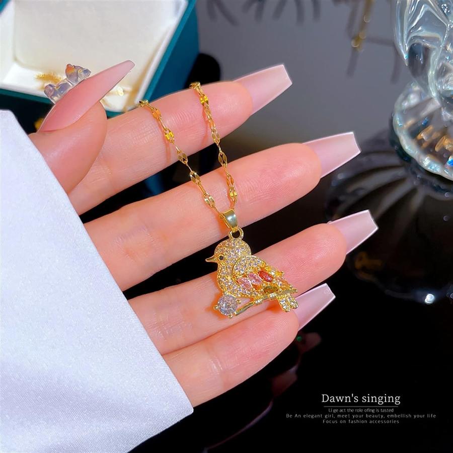 【並行輸入品】SMOKT Fashion Personality Wind Bird Necklace Luxury Classic Micro In_1