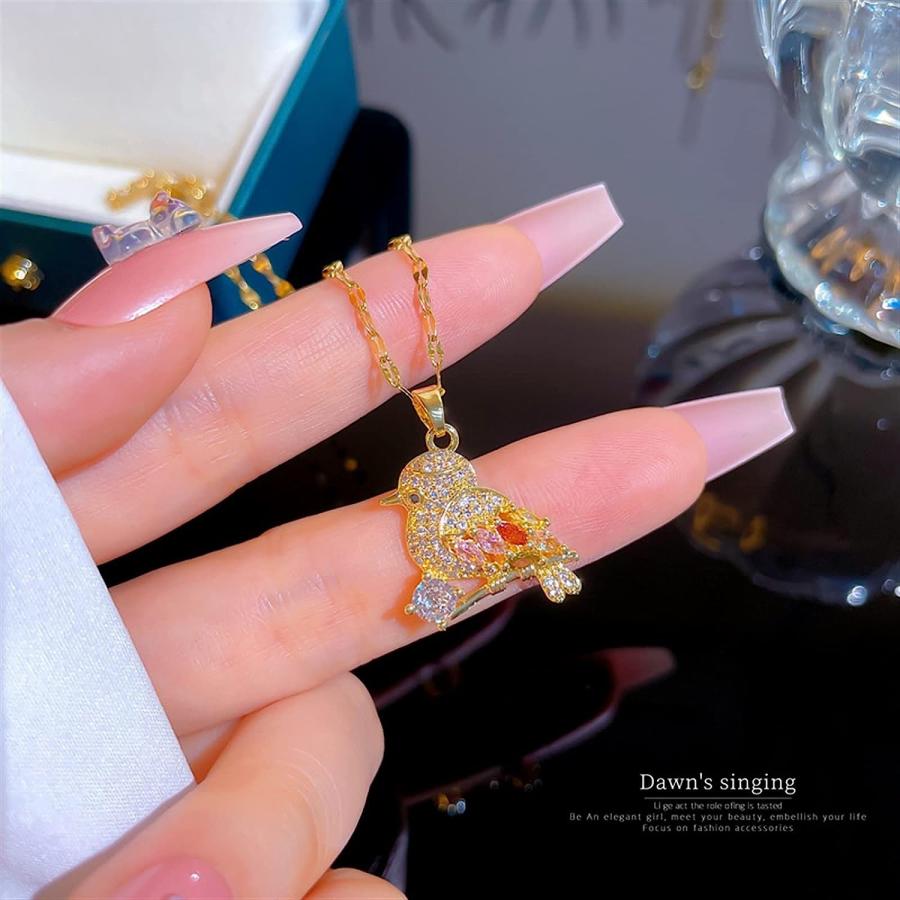【並行輸入品】SMOKT Fashion Personality Wind Bird Necklace Luxury Classic Micro In_4