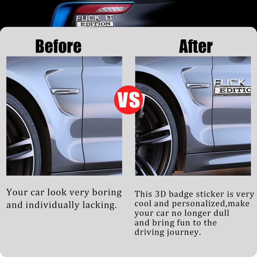 【並行輸入品】Pincuttee Car Bumper Emblem Stickers Fuck IT Edition Emblems for Carの画像
