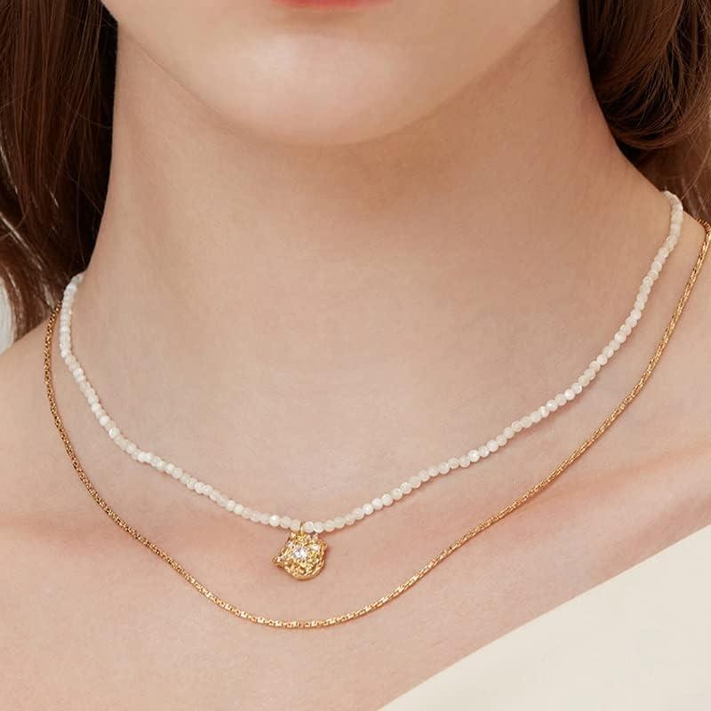 【並行輸入品】SLNFXC Splicing Necklace Stack Wear Pearl Alloy Clavicle Chain Necklの画像
