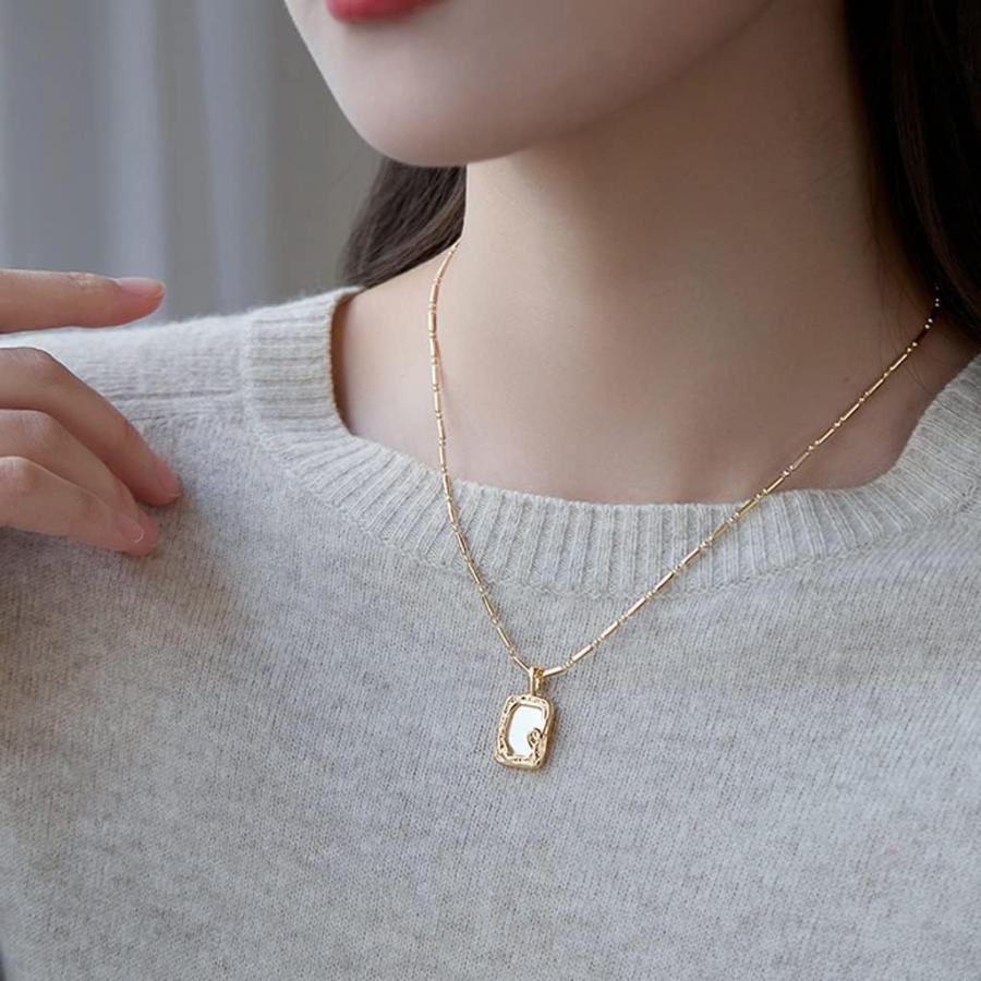 【並行輸入品】SLNFXC Mothershell Geometric Pendant Necklace Female Clavicle Chainの画像