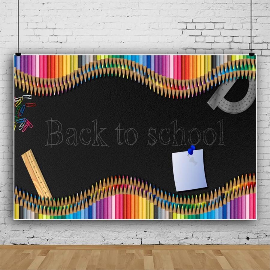 AWERT　5x3ft　School　Kids　to　Day　Pen　Welcome　for　First　Colorful　Back　Season　Backdrop　Photo　Photography　Blackboard　School　Background　of　School　Classro