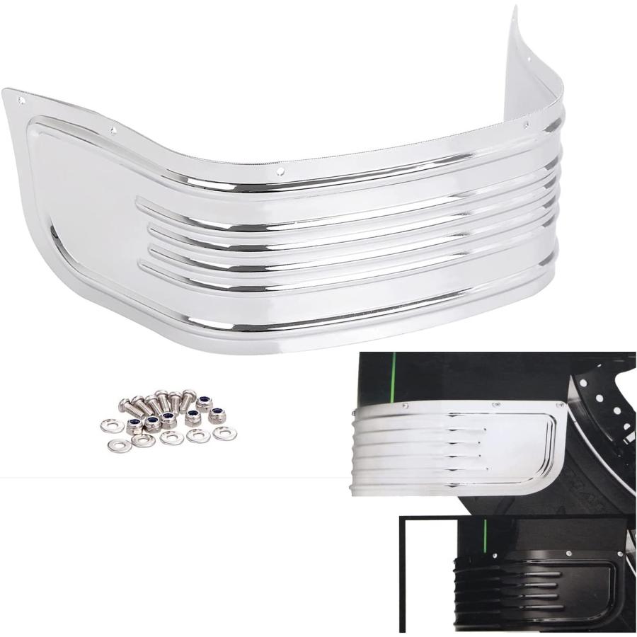 【並行輸入品】1 Pcs Chrome Steel Ribbed Front Fender Trim Skirt Fit for Harley Tou