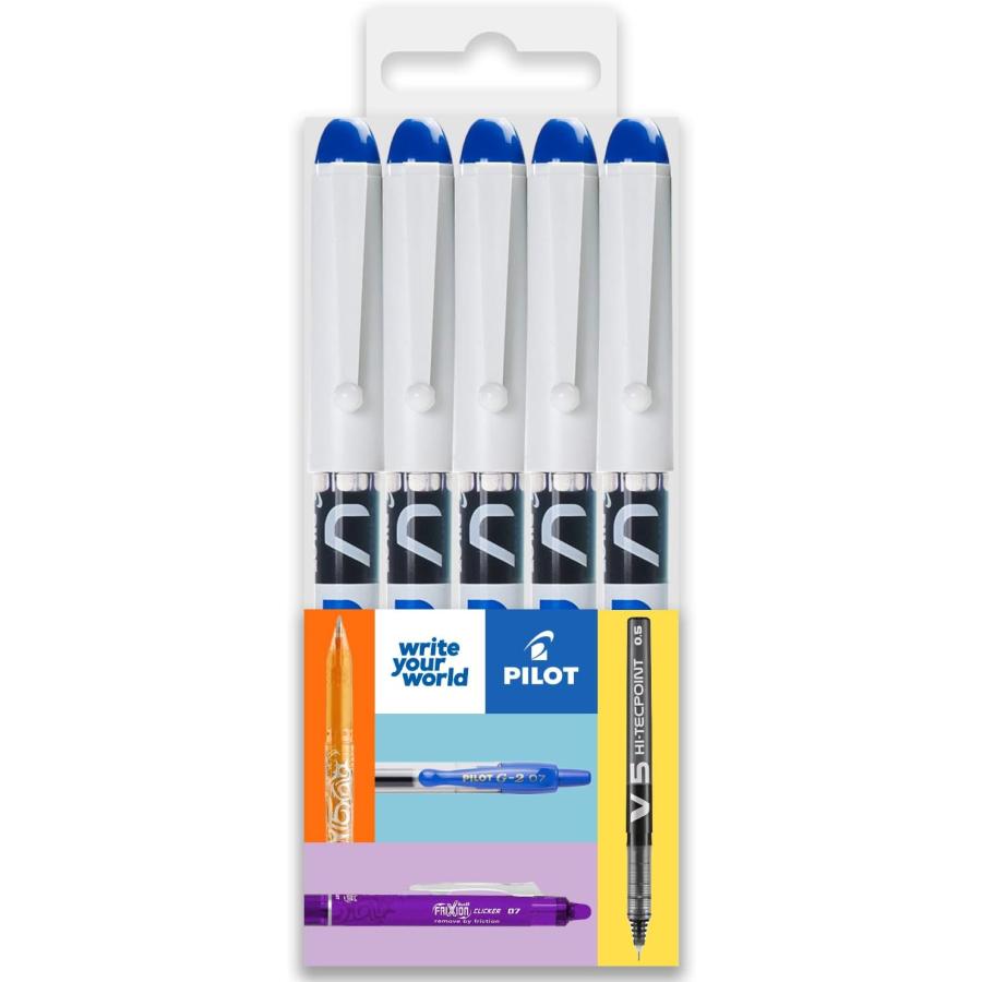 【並行輸入品】Pilot V PEN 消せる使い捨て万年筆 ペン先0.6mm ミディアムライン 5本入り ブルーインク　 | ブランド登録なし