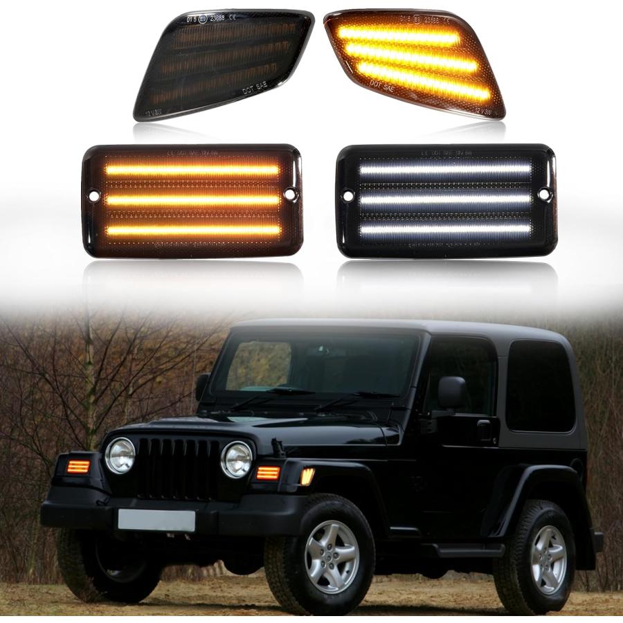 JK ラングラー　フロントバンパー　中古 おまけ未使用ＬＥＤウインカー 並行輸入品】ALAVENTE LED ウィンカーランプ ジープ ラングラー TJ