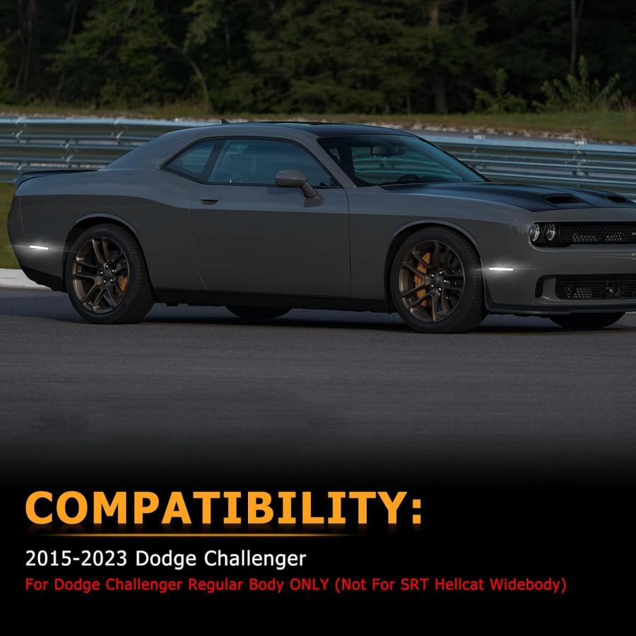 【並行輸入品】Gempro LED Side Marker Lights for Dodge Challenger 2015-2023 White F