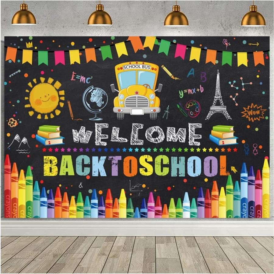 Welcome　Back　to　Party　Girls　Background　to　Watercolor　School　Kindergarten　Preschool　Pen　Backdrop　Back　Office　School　Boys　Kindergarten　Decors　Classro