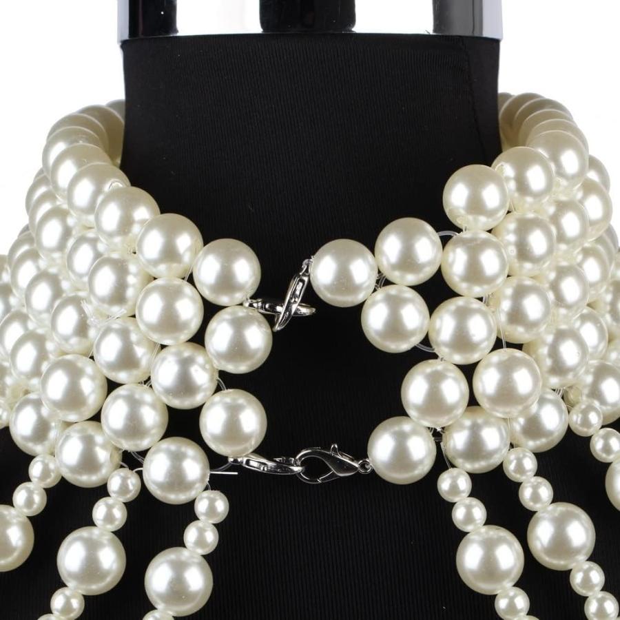 【並行輸入品】SLSFJLKJ Beaded Body Chain Bra Bikini Shoulder Shawl Layered Bib Pen_3