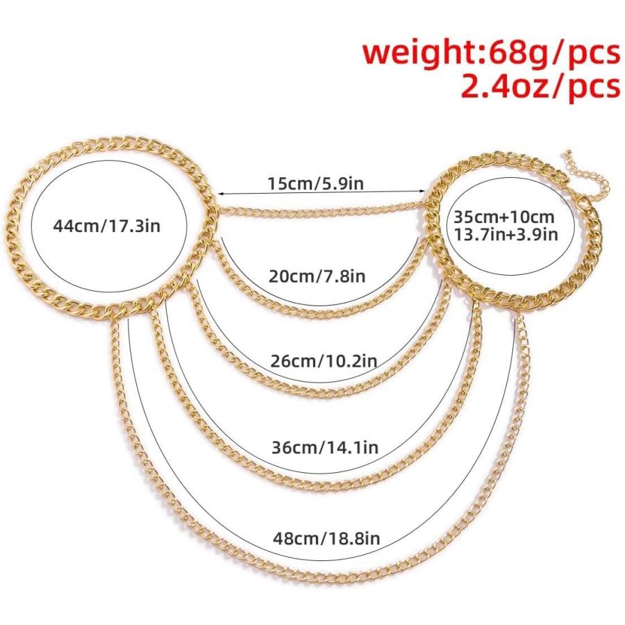 【並行輸入品】SLSFJLKJ Simple Body Chain Necklaces Accessories Charm Tassel Body Cの画像