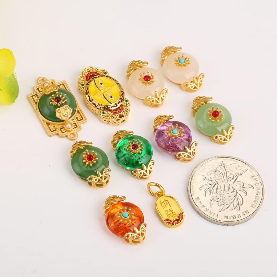 【並行輸入品】MXIAOXIA Pendant Inlay Stone Braided Rope Hand Transfer Beads DIY Brの画像