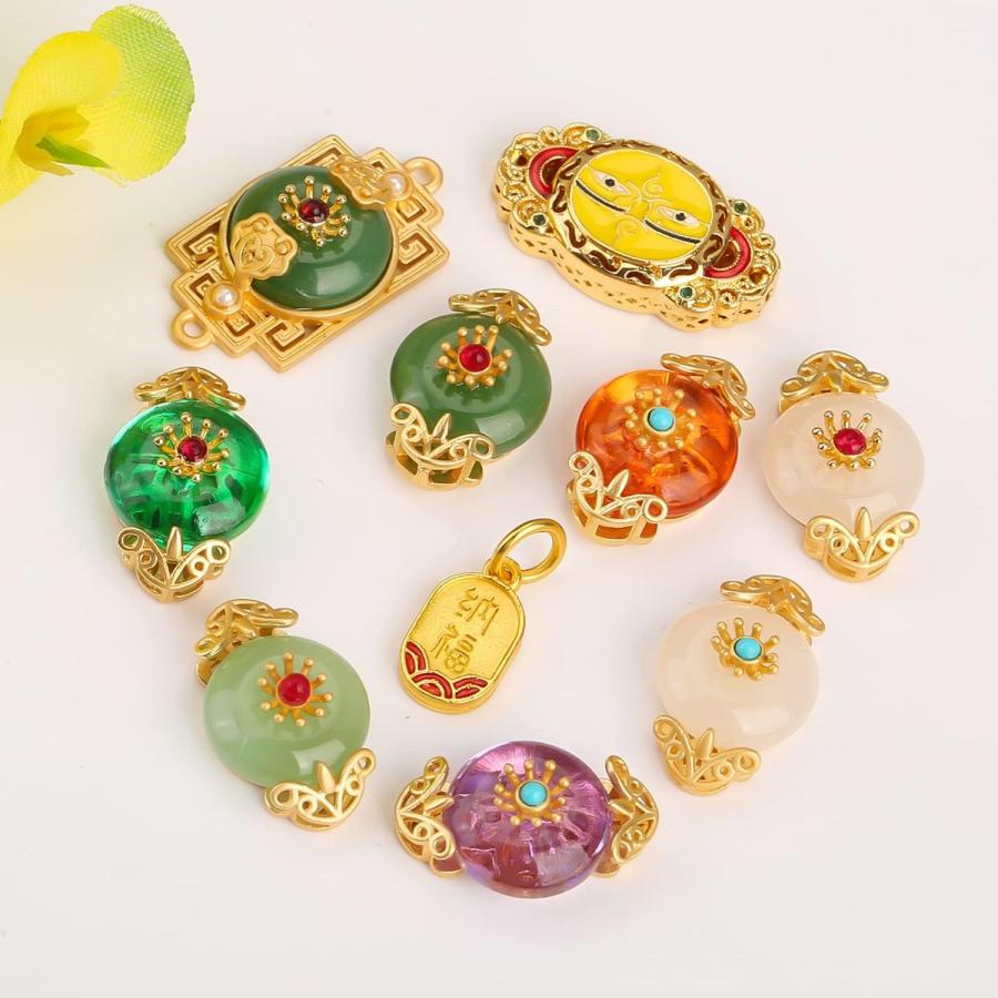 【並行輸入品】MXIAOXIA Pendant Inlay Stone Braided Rope Hand Transfer Beads DIY Brの画像