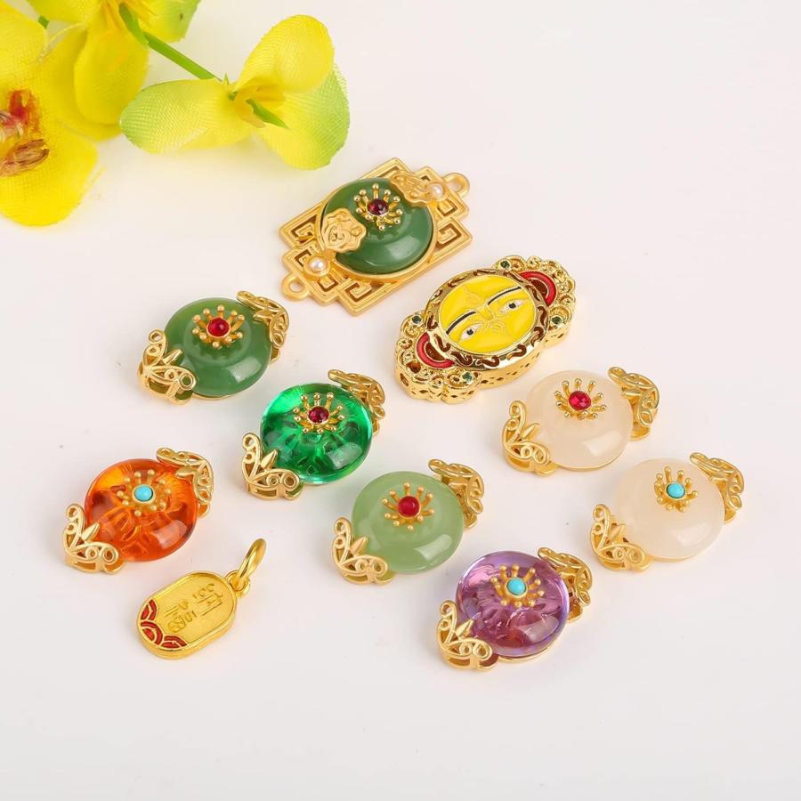【並行輸入品】MXIAOXIA Pendant Inlay Stone Braided Rope Hand Transfer Beads DIY Brの画像