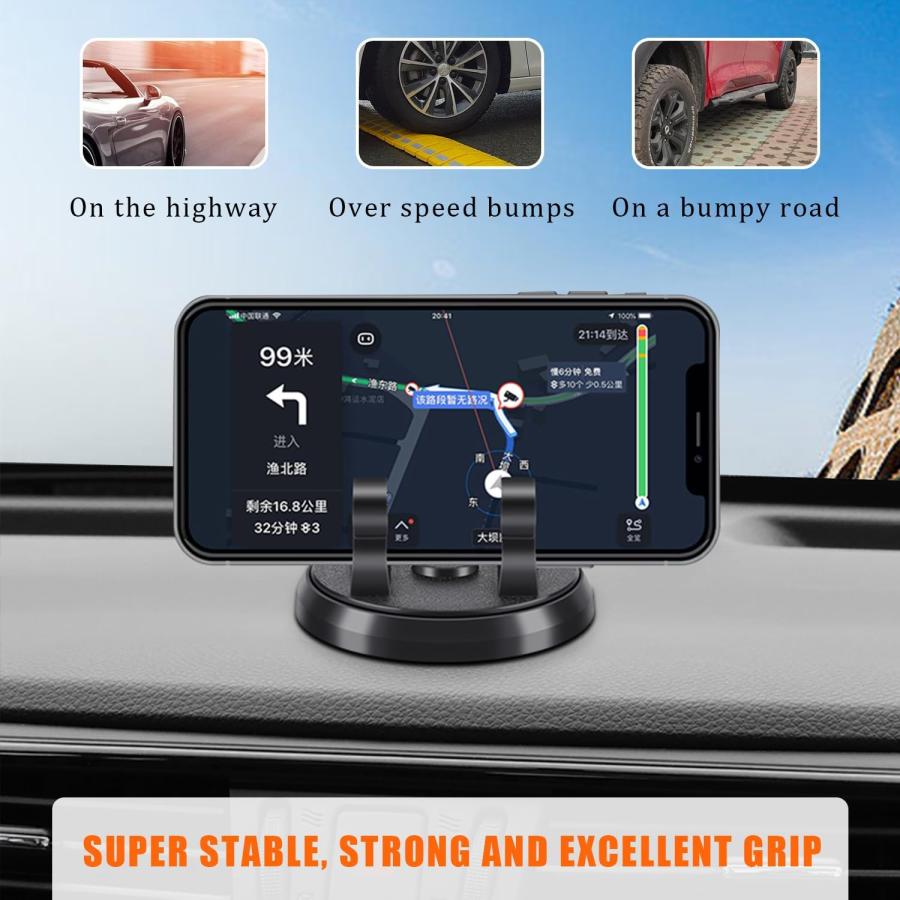【並行輸入品】Pincuttee ダッシュボード電話ホルダー 車用 携帯電話ホルダーマウント 携帯電話カークレードル 360°回転可能 車載携帯電話ホの画像