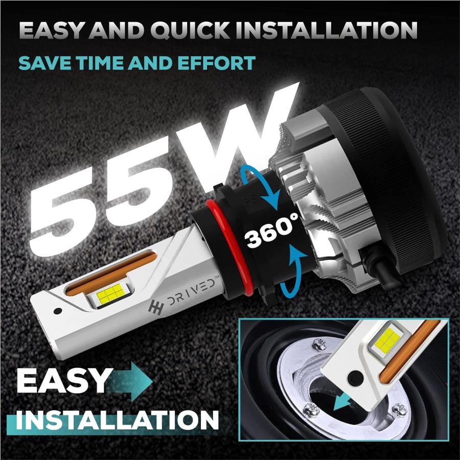 【並行輸入品】DRIVED  LEDヘッドライト   車用高度なLEDライト   IP65防水LED電球   実用的な直接交換電球 6500Kカラーの画像